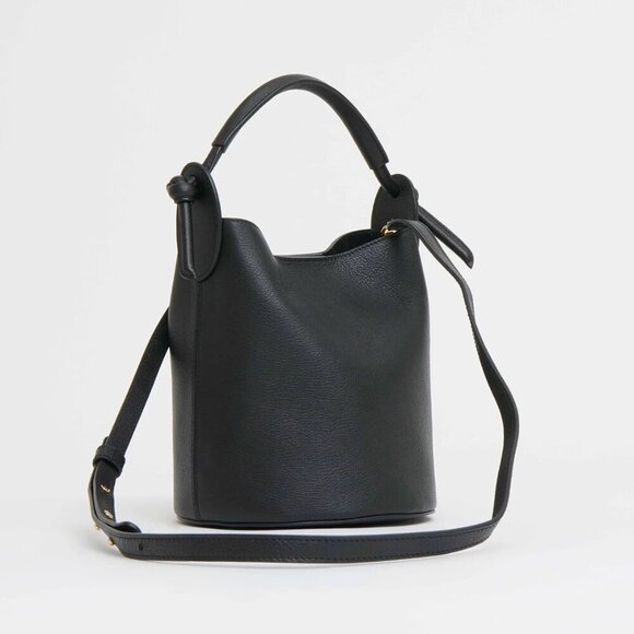 Mansur Gavriel Mini Fortuna Bucket Bag Black Made in Italy NWT - Picture 1 of 8